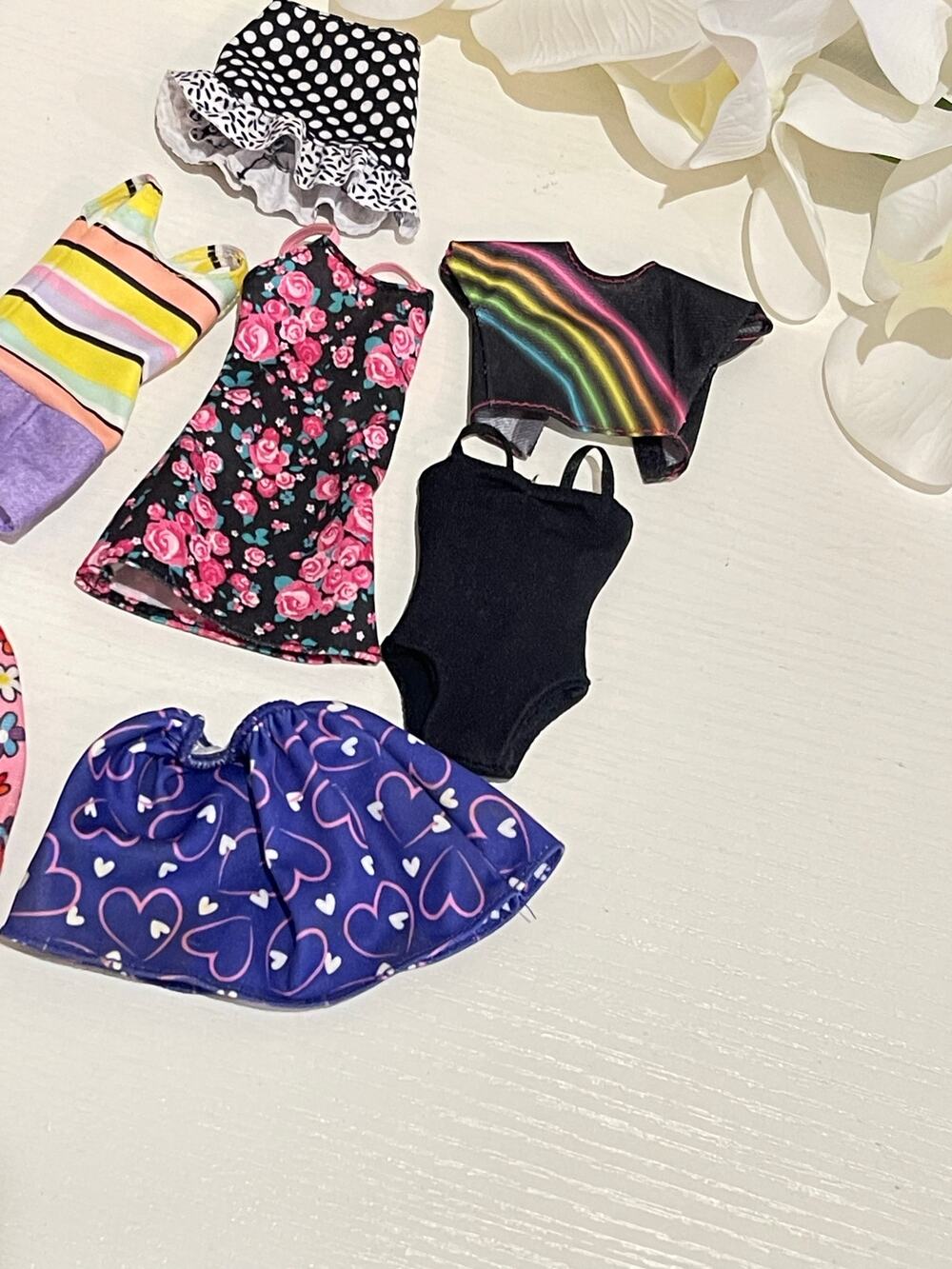 Bundle Barbie Doll Clothing Lot Outfits Tops & Romper 7 PCS